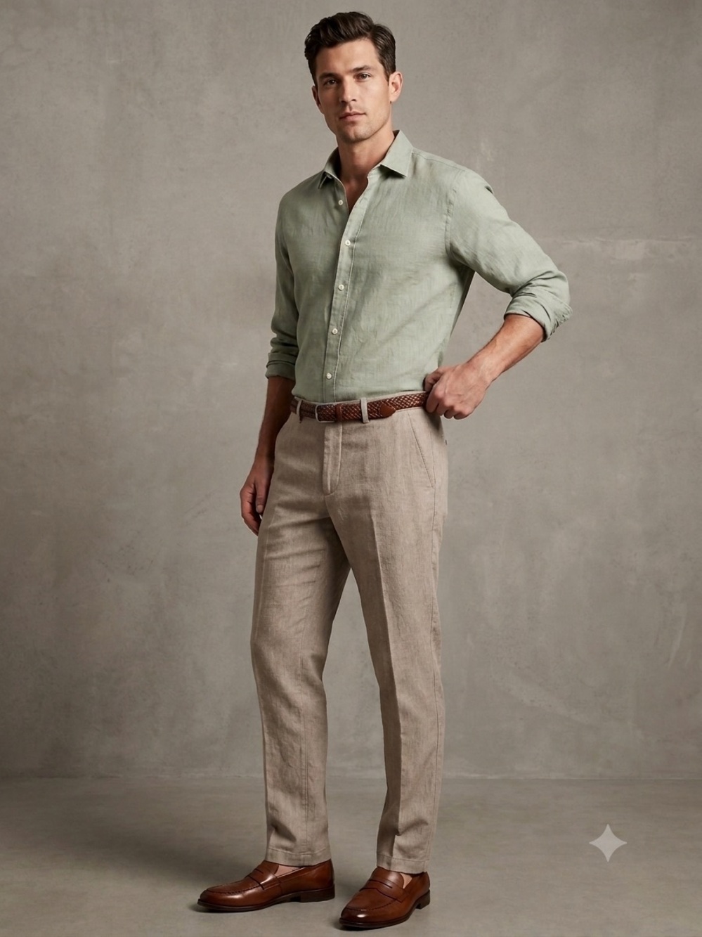Banana Republic Kentfield Pant Men's Chino Pants, 34x34 Brown Cotton Dress Pants